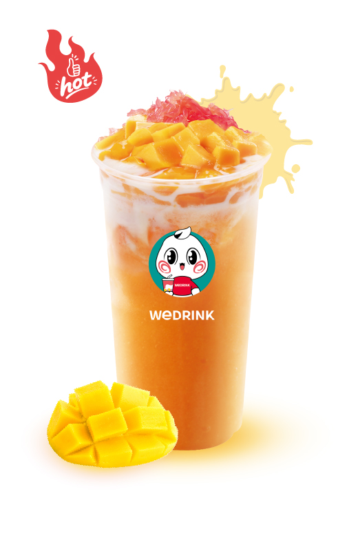 Mango Smoothies with Coconut Jelly