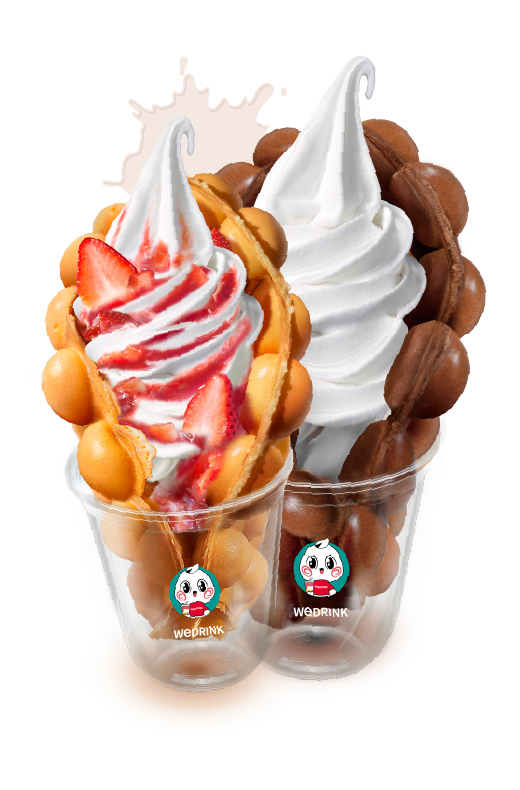 egg waffle with ice cream